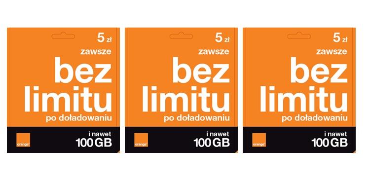 Starter zawsze bez limitu po doładowaniu w Orange