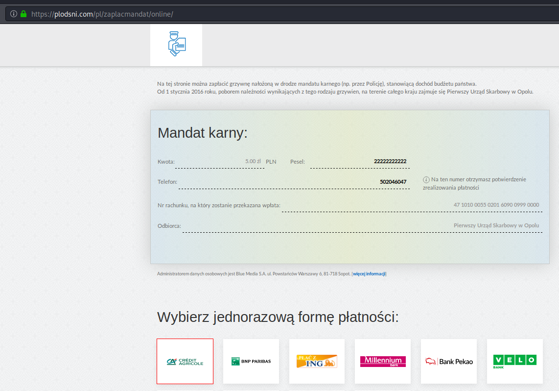 Fałszywy mandat