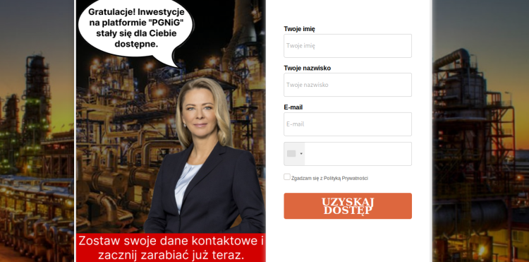 Fałszywe inwestycje - potwierdzenie rzekomego założenia konta.