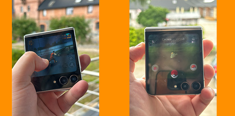 galaxy z flip 5 gaming ekran zlozony