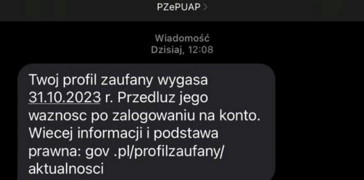 Profil Zaufany wysłał do Ciebie SMS-a? Jest prawdziwy