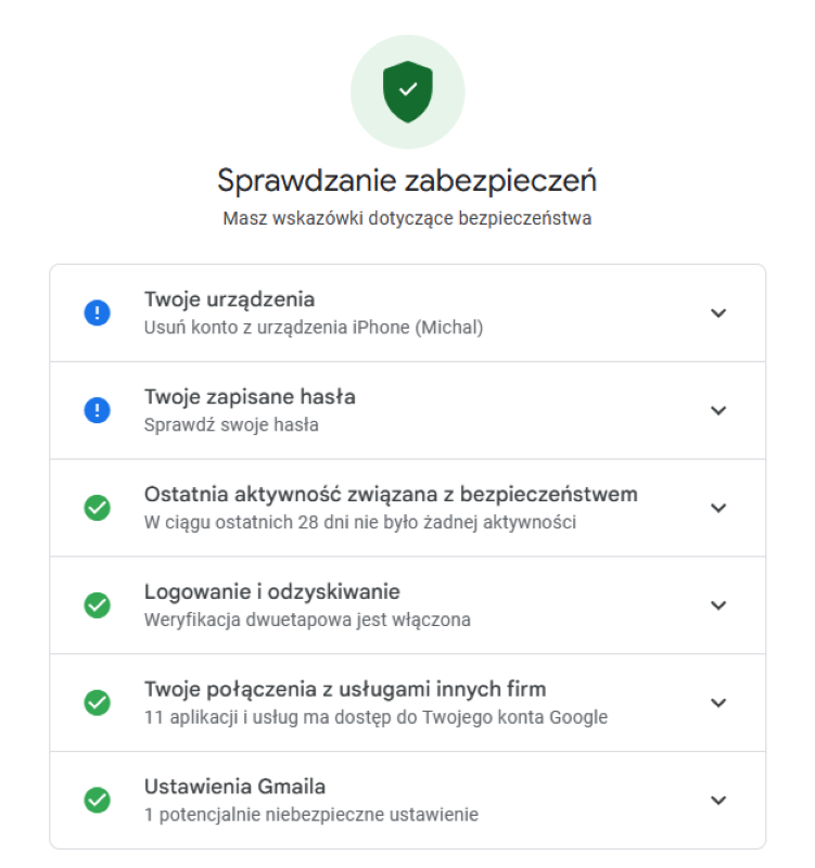 sprawdź, czy Twoje konto Google jest bezpieczne