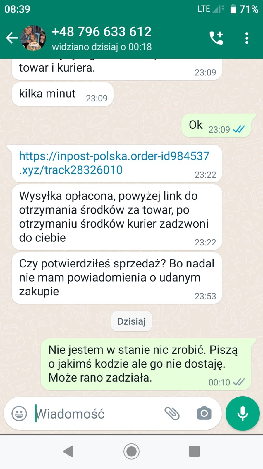 Przykład oszustwa "na kupującego"