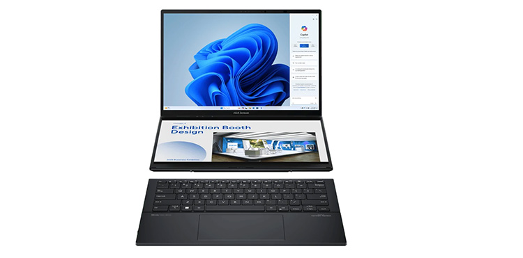 zenbook duo orange laptopy