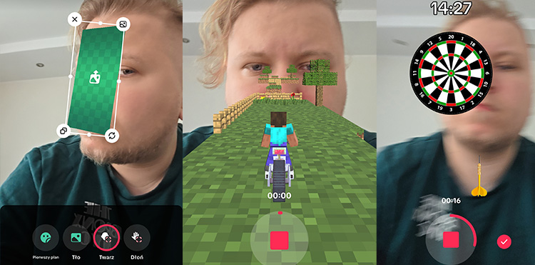 tiktok gry mobilne twarz